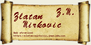 Zlatan Mirković vizit kartica